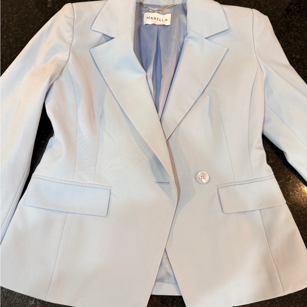 Marella Women's Soft Blue Suit Jacket